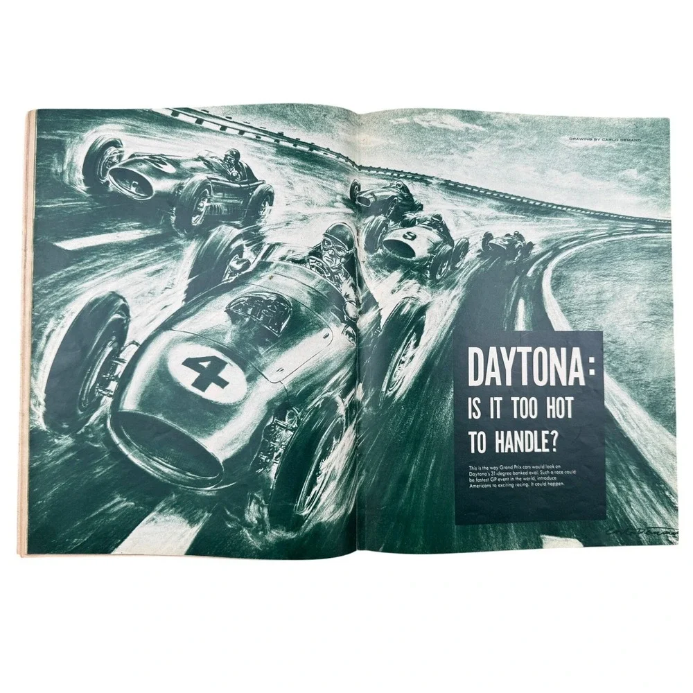 RARE Vintage Sportscar Graphic Magazine August‎ 1959 Twin-Cam MG Porsche Daytona